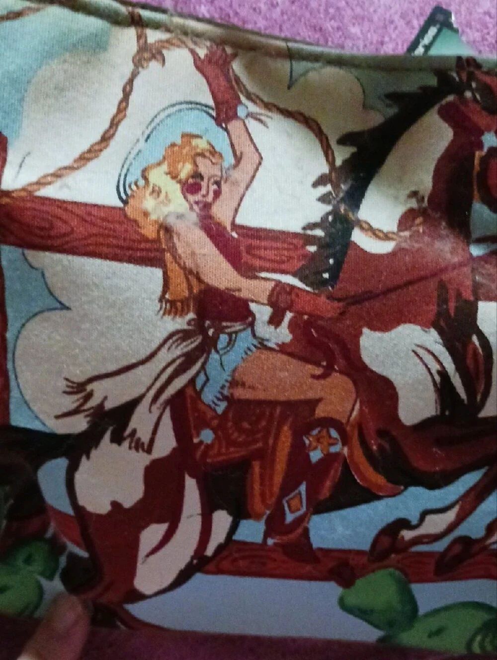Western Horse and Cowgirl Print Small Bag  NWT